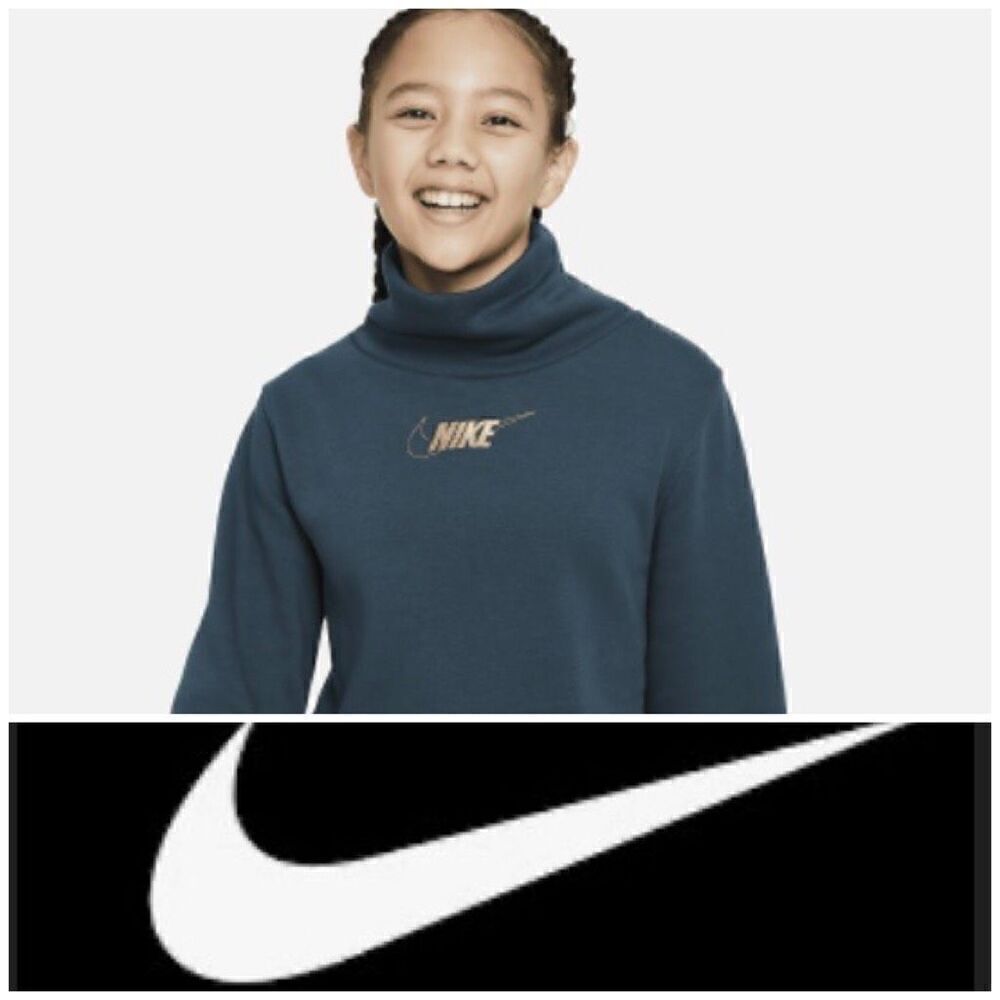 NIKE - NWT 🎉HP🎉Girls Sz M Nike Sportswear Club Fleece Long Sleeve Funnel-Neck